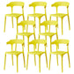 Glam Plastic Side Chair Matte Finish Open Back Dining Chair for Dinning Room Yellow 8 Piece Set Clearhalo ' kitchen&dining_furn' 'Dining Chairs' 'Dining Tables & Seating' 'dining_chair' 'furn' 'furn_dining_chair' 'Furniture' 'furniture_dining_chair' 'Kitchen & Dining Furniture' 'kitchen' 3541405