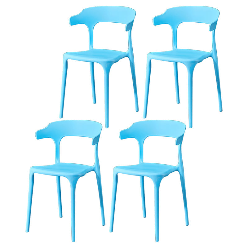 Glam Plastic Side Chair Matte Finish Open Back Dining Chair for Dinning Room Sky Blue 4 Piece Set Clearhalo ' kitchen&dining_furn' 'Dining Chairs' 'Dining Tables & Seating' 'dining_chair' 'furn' 'furn_dining_chair' 'Furniture' 'furniture_dining_chair' 'Kitchen & Dining Furniture' 'kitchen' 3541406
