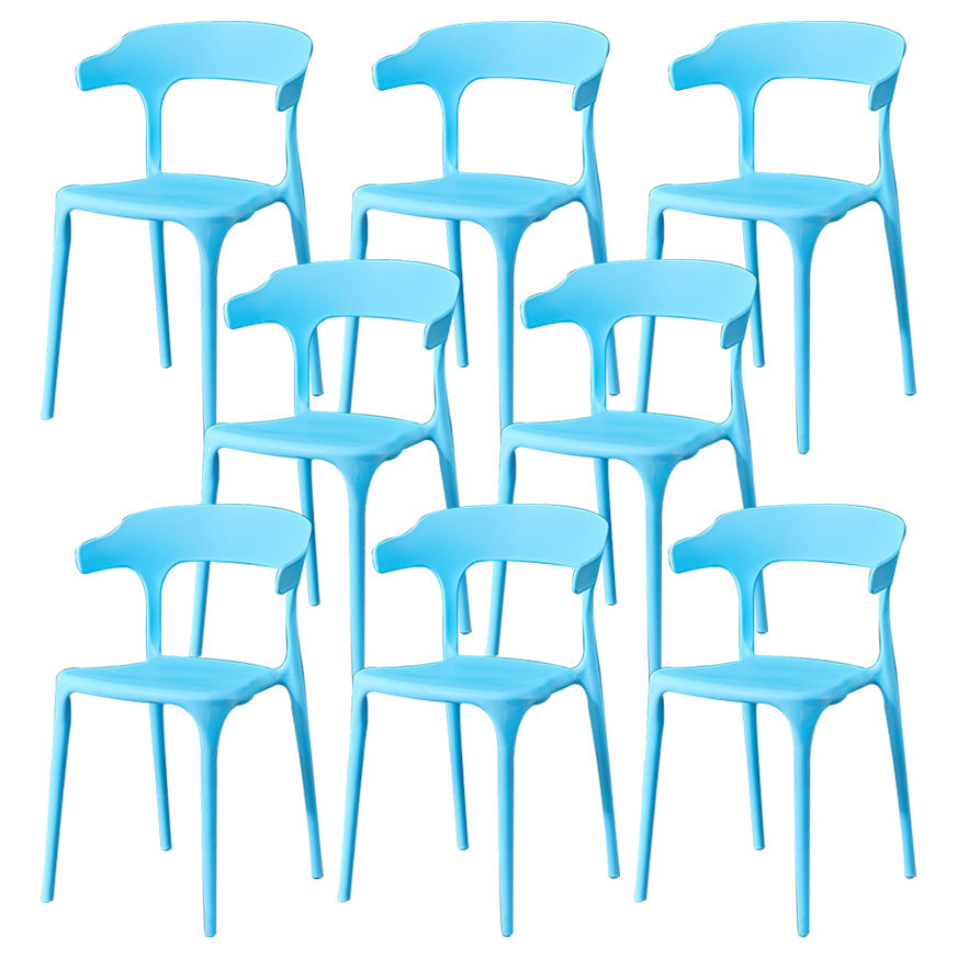Glam Plastic Side Chair Matte Finish Open Back Dining Chair for Dinning Room Sky Blue 8 Piece Set Clearhalo ' kitchen&dining_furn' 'Dining Chairs' 'Dining Tables & Seating' 'dining_chair' 'furn' 'furn_dining_chair' 'Furniture' 'furniture_dining_chair' 'Kitchen & Dining Furniture' 'kitchen' 3541407