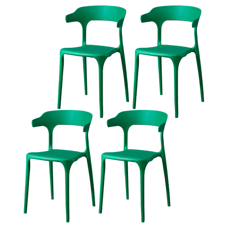 Glam Plastic Side Chair Matte Finish Open Back Dining Chair for Dinning Room Green 4 Piece Set Clearhalo ' kitchen&dining_furn' 'Dining Chairs' 'Dining Tables & Seating' 'dining_chair' 'furn' 'furn_dining_chair' 'Furniture' 'furniture_dining_chair' 'Kitchen & Dining Furniture' 'kitchen' 3541408