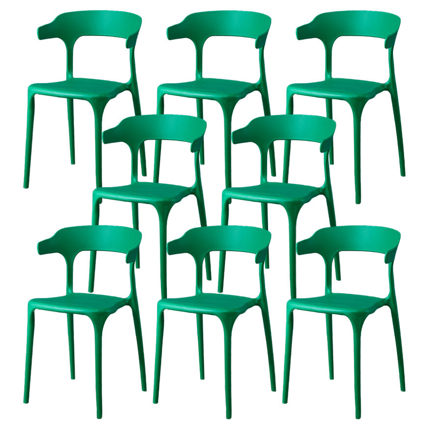 Glam Plastic Side Chair Matte Finish Open Back Dining Chair for Dinning Room Green 8 Piece Set Clearhalo ' kitchen&dining_furn' 'Dining Chairs' 'Dining Tables & Seating' 'dining_chair' 'furn' 'furn_dining_chair' 'Furniture' 'furniture_dining_chair' 'Kitchen & Dining Furniture' 'kitchen' 3541409