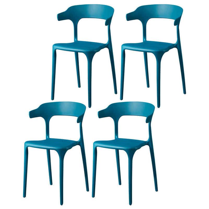Glam Plastic Side Chair Matte Finish Open Back Dining Chair for Dinning Room Aqua 4 Piece Set Clearhalo ' kitchen&dining_furn' 'Dining Chairs' 'Dining Tables & Seating' 'dining_chair' 'furn' 'furn_dining_chair' 'Furniture' 'furniture_dining_chair' 'Kitchen & Dining Furniture' 'kitchen' 3541410
