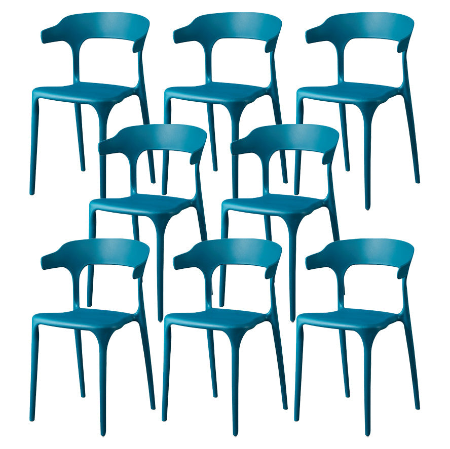 Glam Plastic Side Chair Matte Finish Open Back Dining Chair for Dinning Room Aqua 8 Piece Set Clearhalo ' kitchen&dining_furn' 'Dining Chairs' 'Dining Tables & Seating' 'dining_chair' 'furn' 'furn_dining_chair' 'Furniture' 'furniture_dining_chair' 'Kitchen & Dining Furniture' 'kitchen' 3541411