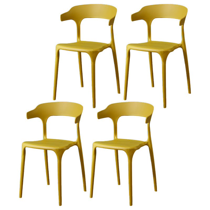 Glam Plastic Side Chair Matte Finish Open Back Dining Chair for Dinning Room Ginger 4 Piece Set Clearhalo ' kitchen&dining_furn' 'Dining Chairs' 'Dining Tables & Seating' 'dining_chair' 'furn' 'furn_dining_chair' 'Furniture' 'furniture_dining_chair' 'Kitchen & Dining Furniture' 'kitchen' 3541416