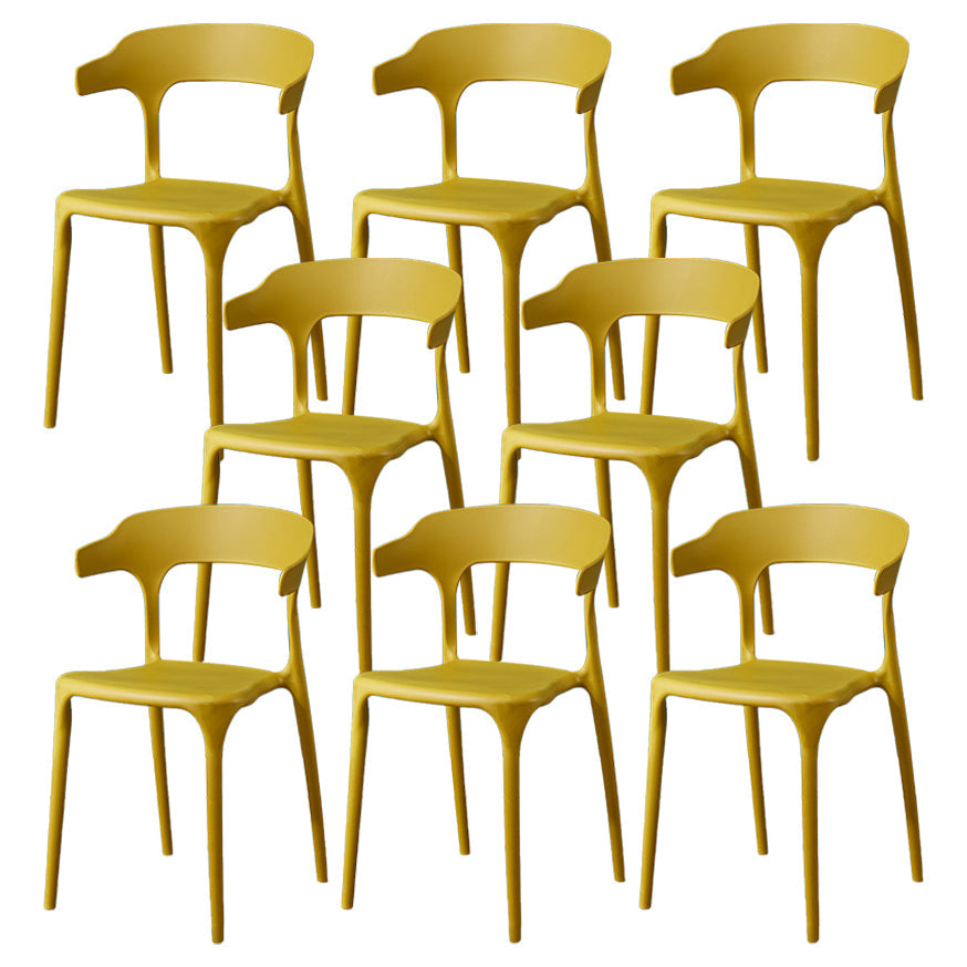Glam Plastic Side Chair Matte Finish Open Back Dining Chair for Dinning Room Ginger 8 Piece Set Clearhalo ' kitchen&dining_furn' 'Dining Chairs' 'Dining Tables & Seating' 'dining_chair' 'furn' 'furn_dining_chair' 'Furniture' 'furniture_dining_chair' 'Kitchen & Dining Furniture' 'kitchen' 3541417