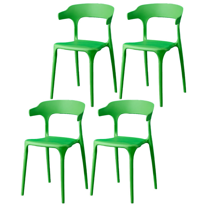 Glam Plastic Side Chair Matte Finish Open Back Dining Chair for Dinning Room Turquoise 4 Piece Set Clearhalo ' kitchen&dining_furn' 'Dining Chairs' 'Dining Tables & Seating' 'dining_chair' 'furn' 'furn_dining_chair' 'Furniture' 'furniture_dining_chair' 'Kitchen & Dining Furniture' 'kitchen' 3541418