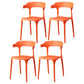 Glam Plastic Side Chair Matte Finish Open Back Dining Chair for Dinning Room Orange 4 Piece Set Clearhalo ' kitchen&dining_furn' 'Dining Chairs' 'Dining Tables & Seating' 'dining_chair' 'furn' 'furn_dining_chair' 'Furniture' 'furniture_dining_chair' 'Kitchen & Dining Furniture' 'kitchen' 3541420