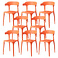 Glam Plastic Side Chair Matte Finish Open Back Dining Chair for Dinning Room Orange 8 Piece Set Clearhalo ' kitchen&dining_furn' 'Dining Chairs' 'Dining Tables & Seating' 'dining_chair' 'furn' 'furn_dining_chair' 'Furniture' 'furniture_dining_chair' 'Kitchen & Dining Furniture' 'kitchen' 3541421