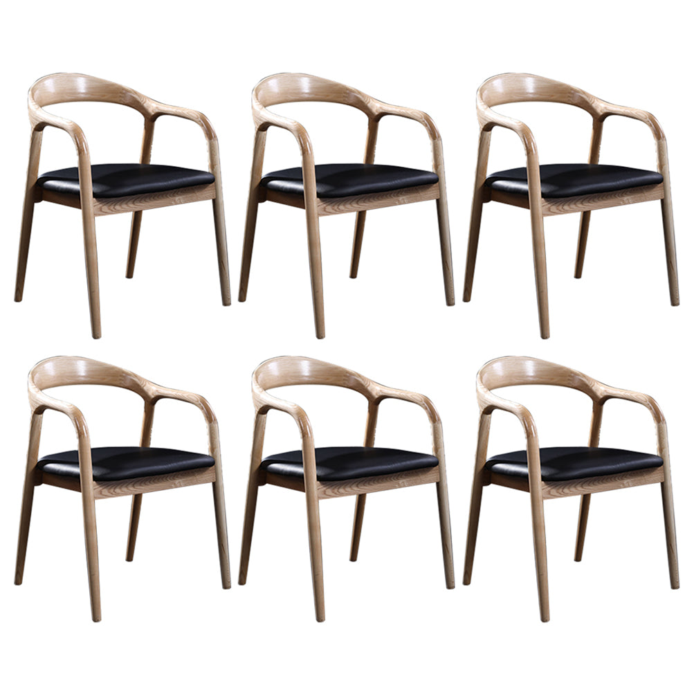 Contemporary Solid Wood Dining Room Chair Open Back Dining Side Chair for Home Natural Ash 6 Piece Set Clearhalo ' kitchen&dining_furn' 'Dining Chairs' 'Dining Tables & Seating' 'dining_chair' 'furn' 'furn_dining_chair' 'Furniture' 'furniture_dining_chair' 'Kitchen & Dining Furniture' 'kitchen' 3541433