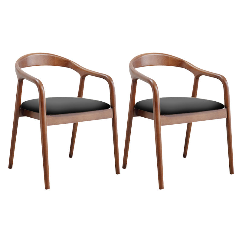 Contemporary Solid Wood Dining Room Chair Open Back Dining Side Chair for Home Walnut Solid Wood 2 Piece Set Clearhalo ' kitchen&dining_furn' 'Dining Chairs' 'Dining Tables & Seating' 'dining_chair' 'furn' 'furn_dining_chair' 'Furniture' 'furniture_dining_chair' 'Kitchen & Dining Furniture' 'kitchen' 3541435