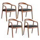 Contemporary Solid Wood Dining Room Chair Open Back Dining Side Chair for Home Walnut Solid Wood 4 Piece Set Clearhalo ' kitchen&dining_furn' 'Dining Chairs' 'Dining Tables & Seating' 'dining_chair' 'furn' 'furn_dining_chair' 'Furniture' 'furniture_dining_chair' 'Kitchen & Dining Furniture' 'kitchen' 3541437