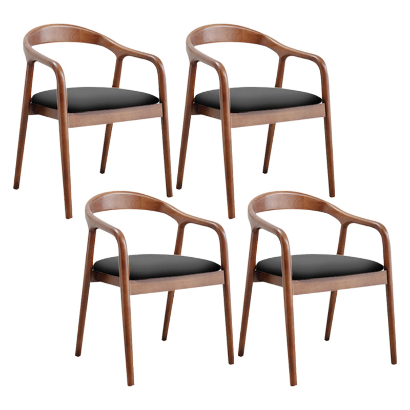 Contemporary Solid Wood Dining Room Chair Open Back Dining Side Chair for Home Walnut Solid Wood 4 Piece Set Clearhalo ' kitchen&dining_furn' 'Dining Chairs' 'Dining Tables & Seating' 'dining_chair' 'furn' 'furn_dining_chair' 'Furniture' 'furniture_dining_chair' 'Kitchen & Dining Furniture' 'kitchen' 3541437