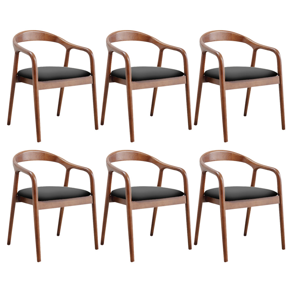 Contemporary Solid Wood Dining Room Chair Open Back Dining Side Chair for Home Walnut Solid Wood 6 Piece Set Clearhalo ' kitchen&dining_furn' 'Dining Chairs' 'Dining Tables & Seating' 'dining_chair' 'furn' 'furn_dining_chair' 'Furniture' 'furniture_dining_chair' 'Kitchen & Dining Furniture' 'kitchen' 3541439