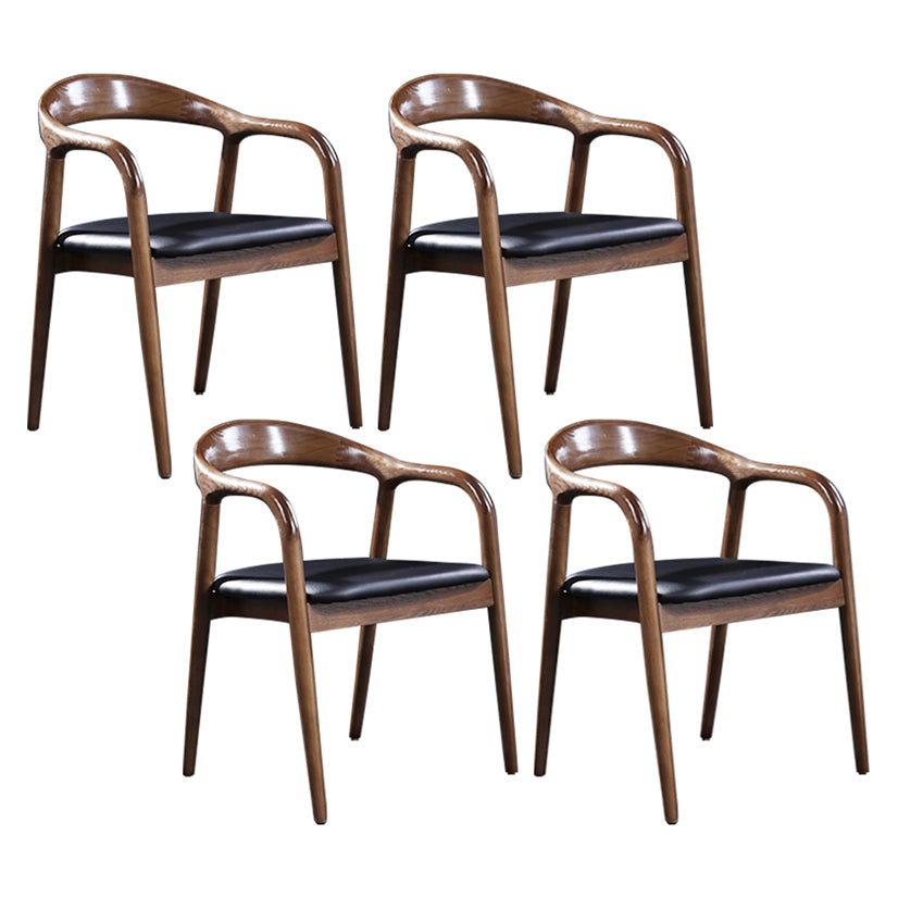 Contemporary Solid Wood Dining Room Chair Open Back Dining Side Chair for Home Walnut Ash 4 Piece Set Clearhalo ' kitchen&dining_furn' 'Dining Chairs' 'Dining Tables & Seating' 'dining_chair' 'furn' 'furn_dining_chair' 'Furniture' 'furniture_dining_chair' 'Kitchen & Dining Furniture' 'kitchen' 3541442