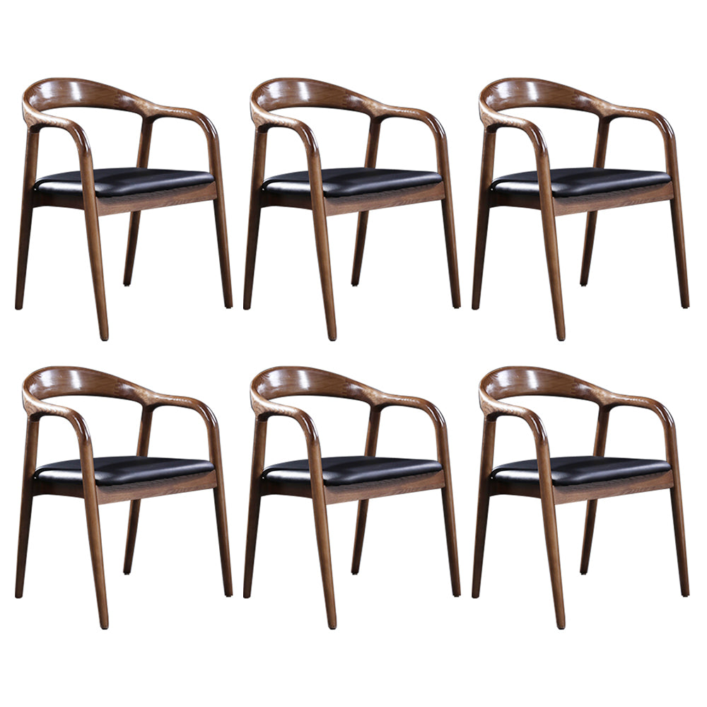 Contemporary Solid Wood Dining Room Chair Open Back Dining Side Chair for Home Walnut Ash 6 Piece Set Clearhalo ' kitchen&dining_furn' 'Dining Chairs' 'Dining Tables & Seating' 'dining_chair' 'furn' 'furn_dining_chair' 'Furniture' 'furniture_dining_chair' 'Kitchen & Dining Furniture' 'kitchen' 3541444