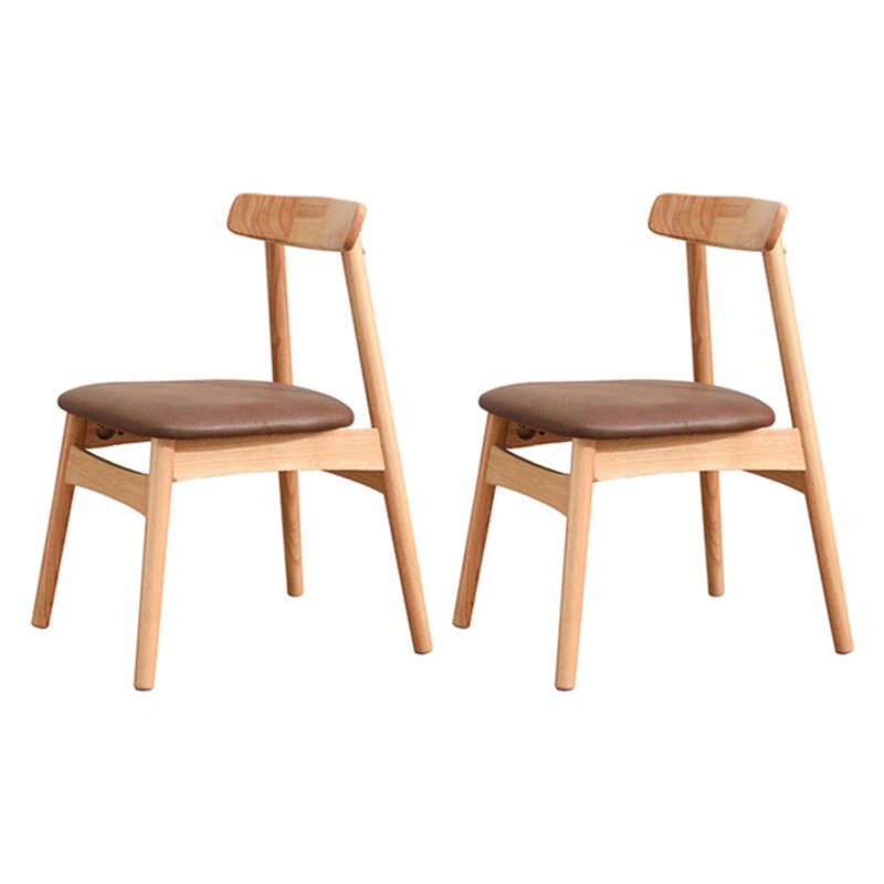 Contemporary Wood Indoor Open Back Side Chair of 18'' Wide Dining Chair Brown 2 Piece Set Natural Wood Clearhalo ' kitchen&dining_furn' 'Dining Chairs' 'Dining Tables & Seating' 'dining_chair' 'furn' 'furn_dining_chair' 'Furniture' 'furniture_dining_chair' 'Kitchen & Dining Furniture' 'kitchen' 3541452