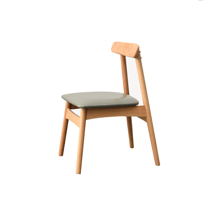 Contemporary Wood Indoor Open Back Side Chair of 18'' Wide Dining Chair Grey 1 Piece Natural Wood Clearhalo ' kitchen&dining_furn' 'Dining Chairs' 'Dining Tables & Seating' 'dining_chair' 'furn' 'furn_dining_chair' 'Furniture' 'furniture_dining_chair' 'Kitchen & Dining Furniture' 'kitchen' 3541455