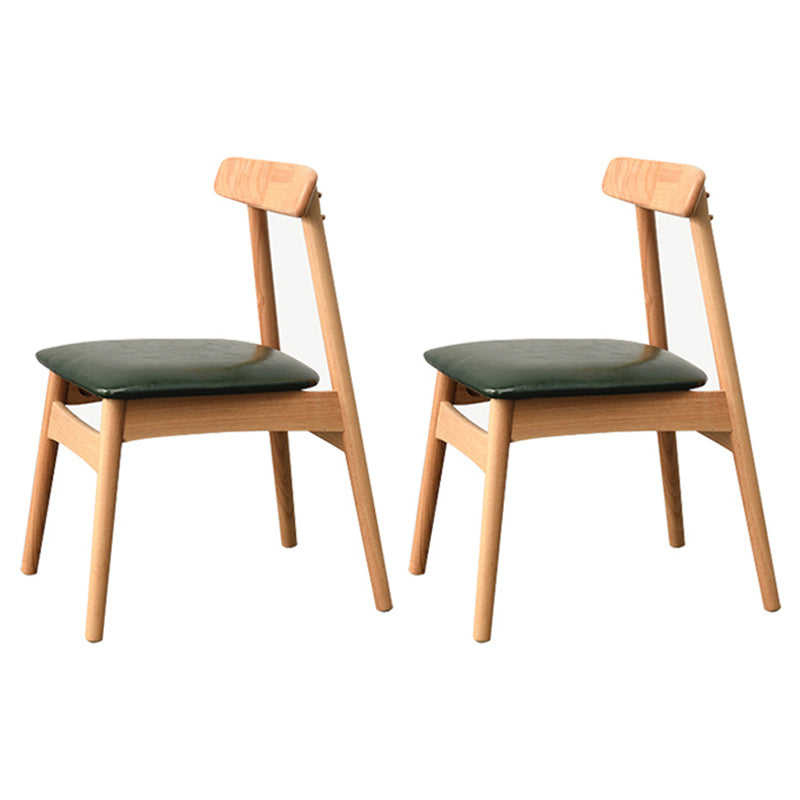 Contemporary Wood Indoor Open Back Side Chair of 18'' Wide Dining Chair Green 2 Piece Set Natural Wood Clearhalo ' kitchen&dining_furn' 'Dining Chairs' 'Dining Tables & Seating' 'dining_chair' 'furn' 'furn_dining_chair' 'Furniture' 'furniture_dining_chair' 'Kitchen & Dining Furniture' 'kitchen' 3541458