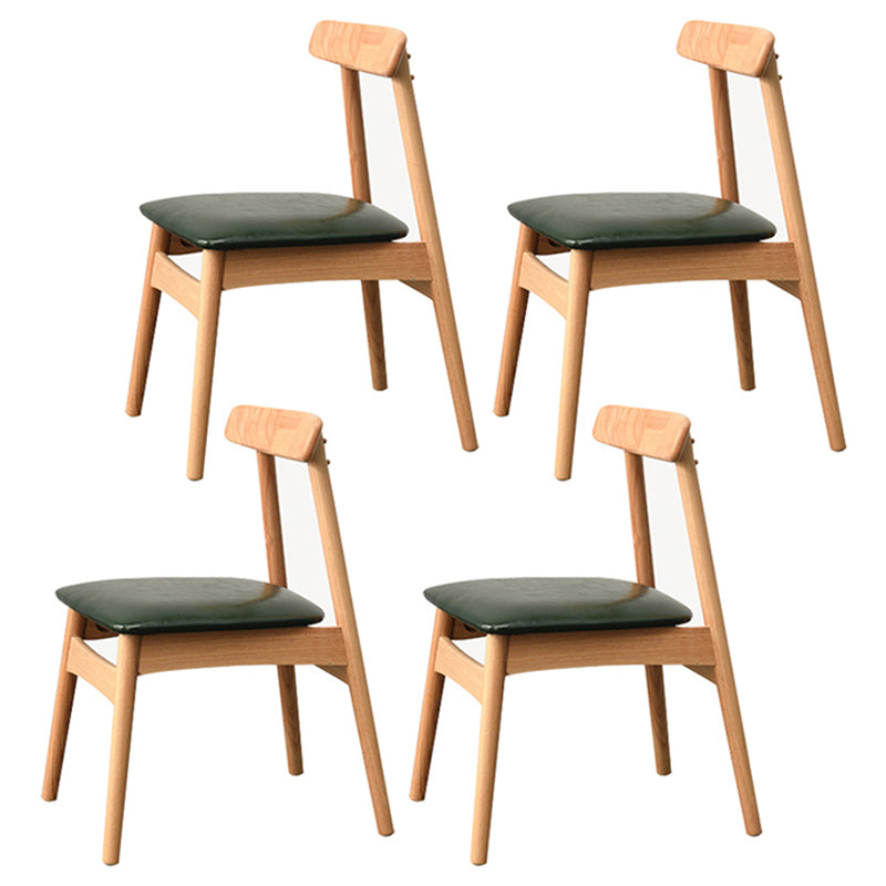 Contemporary Wood Indoor Open Back Side Chair of 18'' Wide Dining Chair Green 4 Piece Set Natural Wood Clearhalo ' kitchen&dining_furn' 'Dining Chairs' 'Dining Tables & Seating' 'dining_chair' 'furn' 'furn_dining_chair' 'Furniture' 'furniture_dining_chair' 'Kitchen & Dining Furniture' 'kitchen' 3541460