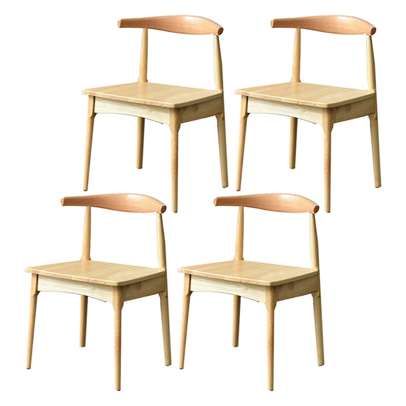 Contemporary Wood Indoor Open Back Side Chair of 18'' Wide Dining Chair Wood 4 Piece Set Natural Wood Clearhalo ' kitchen&dining_furn' 'Dining Chairs' 'Dining Tables & Seating' 'dining_chair' 'furn' 'furn_dining_chair' 'Furniture' 'furniture_dining_chair' 'Kitchen & Dining Furniture' 'kitchen' 3541467