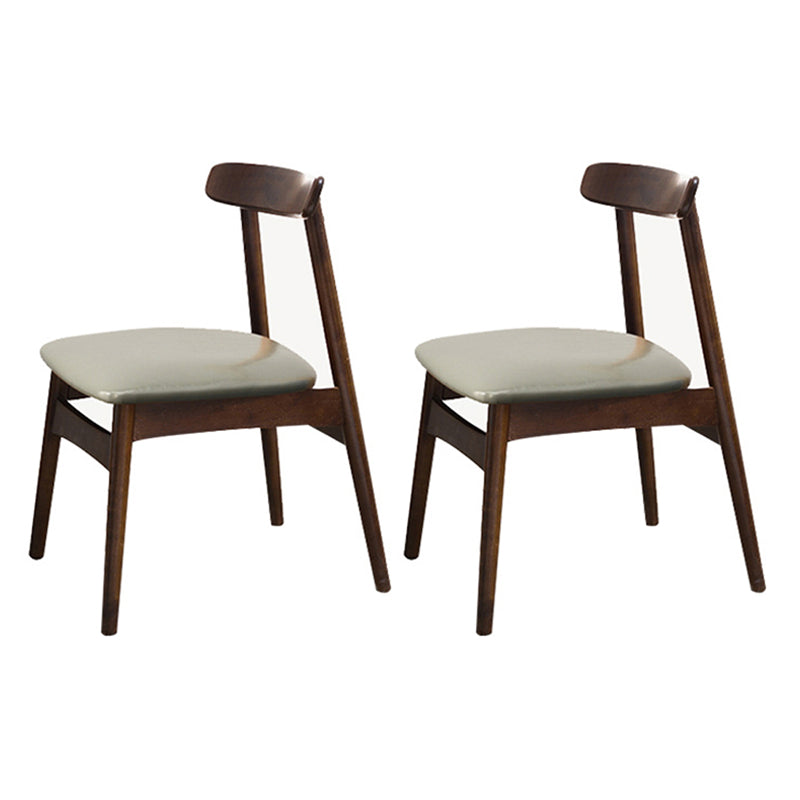 Contemporary Wood Indoor Open Back Side Chair of 18'' Wide Dining Chair Grey 2 Piece Set Walnut Clearhalo ' kitchen&dining_furn' 'Dining Chairs' 'Dining Tables & Seating' 'dining_chair' 'furn' 'furn_dining_chair' 'Furniture' 'furniture_dining_chair' 'Kitchen & Dining Furniture' 'kitchen' 3541471