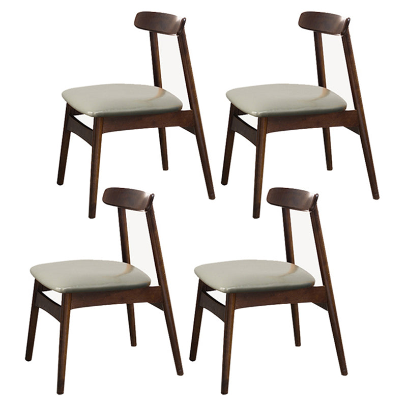 Contemporary Wood Indoor Open Back Side Chair of 18'' Wide Dining Chair Grey 4 Piece Set Walnut Clearhalo ' kitchen&dining_furn' 'Dining Chairs' 'Dining Tables & Seating' 'dining_chair' 'furn' 'furn_dining_chair' 'Furniture' 'furniture_dining_chair' 'Kitchen & Dining Furniture' 'kitchen' 3541472