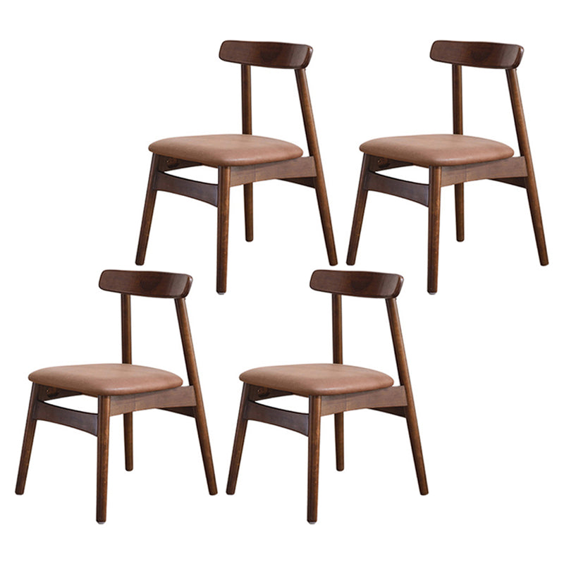Contemporary Wood Indoor Open Back Side Chair of 18'' Wide Dining Chair Brown 4 Piece Set Walnut Clearhalo ' kitchen&dining_furn' 'Dining Chairs' 'Dining Tables & Seating' 'dining_chair' 'furn' 'furn_dining_chair' 'Furniture' 'furniture_dining_chair' 'Kitchen & Dining Furniture' 'kitchen' 3541475