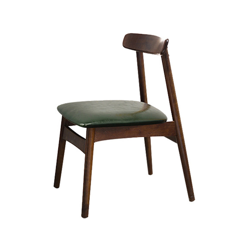 Contemporary Wood Indoor Open Back Side Chair of 18'' Wide Dining Chair Green 1 Piece Walnut Clearhalo ' kitchen&dining_furn' 'Dining Chairs' 'Dining Tables & Seating' 'dining_chair' 'furn' 'furn_dining_chair' 'Furniture' 'furniture_dining_chair' 'Kitchen & Dining Furniture' 'kitchen' 3541476