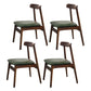 Contemporary Wood Indoor Open Back Side Chair of 18'' Wide Dining Chair Green 4 Piece Set Walnut Clearhalo ' kitchen&dining_furn' 'Dining Chairs' 'Dining Tables & Seating' 'dining_chair' 'furn' 'furn_dining_chair' 'Furniture' 'furniture_dining_chair' 'Kitchen & Dining Furniture' 'kitchen' 3541478