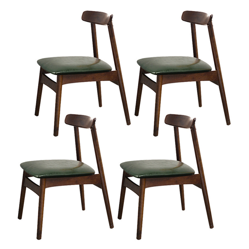 Contemporary Wood Indoor Open Back Side Chair of 18'' Wide Dining Chair Green 4 Piece Set Walnut Clearhalo ' kitchen&dining_furn' 'Dining Chairs' 'Dining Tables & Seating' 'dining_chair' 'furn' 'furn_dining_chair' 'Furniture' 'furniture_dining_chair' 'Kitchen & Dining Furniture' 'kitchen' 3541478