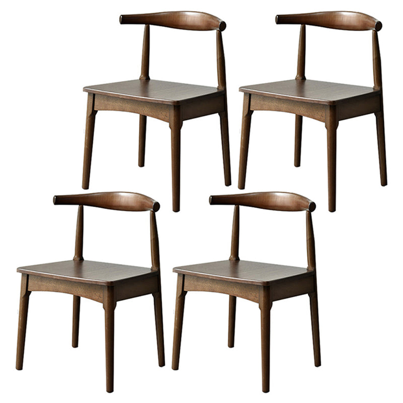 Contemporary Wood Indoor Open Back Side Chair of 18'' Wide Dining Chair Wood 4 Piece Set Walnut Clearhalo ' kitchen&dining_furn' 'Dining Chairs' 'Dining Tables & Seating' 'dining_chair' 'furn' 'furn_dining_chair' 'Furniture' 'furniture_dining_chair' 'Kitchen & Dining Furniture' 'kitchen' 3541481