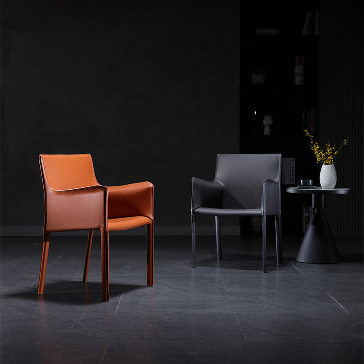 Faux Leather Modern Dining Chair Matte Finish Parsons Dining Arm Chair Clearhalo ' kitchen&dining_furn' 'Dining Chairs' 'Dining Tables & Seating' 'dining_chair' 'furn' 'furn_dining_chair' 'Furniture' 'furniture_dining_chair' 'Kitchen & Dining Furniture' 'kitchen' 3541482