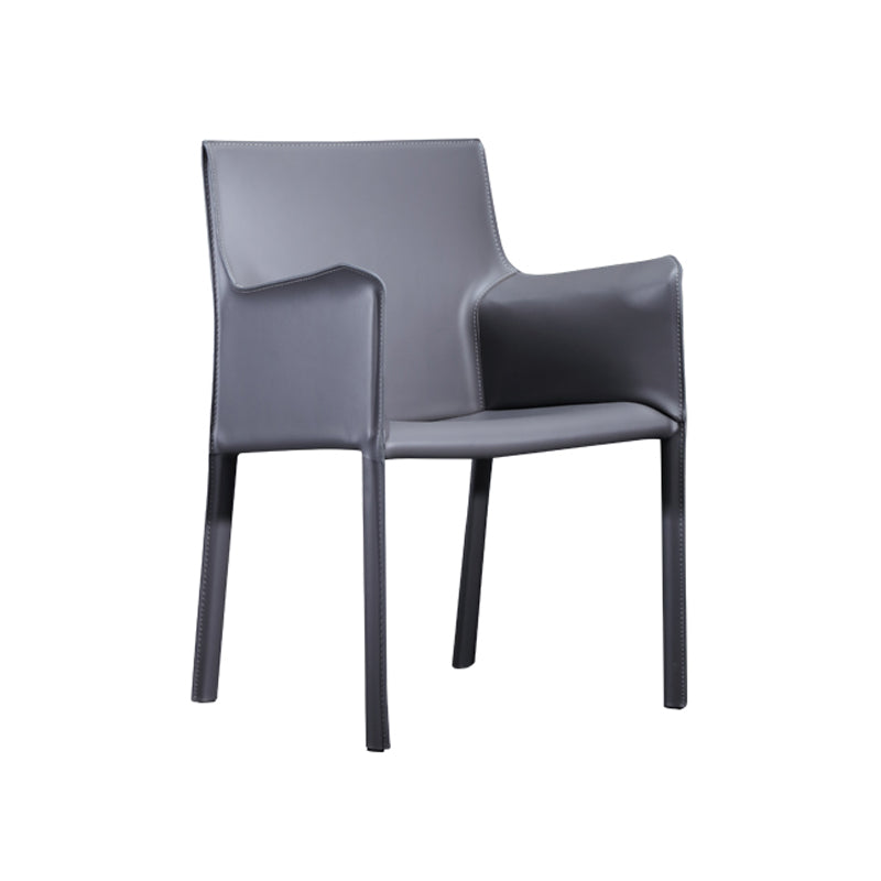 Faux Leather Modern Dining Chair Matte Finish Parsons Dining Arm Chair Dark Gray 1 Piece Clearhalo ' kitchen&dining_furn' 'Dining Chairs' 'Dining Tables & Seating' 'dining_chair' 'furn' 'furn_dining_chair' 'Furniture' 'furniture_dining_chair' 'Kitchen & Dining Furniture' 'kitchen' 3541483