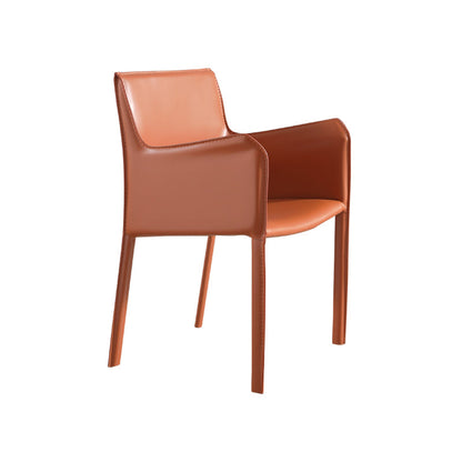 Faux Leather Modern Dining Chair Matte Finish Parsons Dining Arm Chair Orange 1 Piece Clearhalo ' kitchen&dining_furn' 'Dining Chairs' 'Dining Tables & Seating' 'dining_chair' 'furn' 'furn_dining_chair' 'Furniture' 'furniture_dining_chair' 'Kitchen & Dining Furniture' 'kitchen' 3541488
