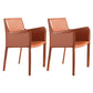 Faux Leather Modern Dining Chair Matte Finish Parsons Dining Arm Chair Orange 2 Piece Set Clearhalo ' kitchen&dining_furn' 'Dining Chairs' 'Dining Tables & Seating' 'dining_chair' 'furn' 'furn_dining_chair' 'Furniture' 'furniture_dining_chair' 'Kitchen & Dining Furniture' 'kitchen' 3541490