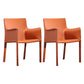 Faux Leather Modern Dining Chair Matte Finish Parsons Dining Arm Chair Orange-Red 2 Piece Set Clearhalo ' kitchen&dining_furn' 'Dining Chairs' 'Dining Tables & Seating' 'dining_chair' 'furn' 'furn_dining_chair' 'Furniture' 'furniture_dining_chair' 'Kitchen & Dining Furniture' 'kitchen' 3541496