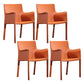 Faux Leather Modern Dining Chair Matte Finish Parsons Dining Arm Chair Orange-Red 4 Piece Set Clearhalo ' kitchen&dining_furn' 'Dining Chairs' 'Dining Tables & Seating' 'dining_chair' 'furn' 'furn_dining_chair' 'Furniture' 'furniture_dining_chair' 'Kitchen & Dining Furniture' 'kitchen' 3541499