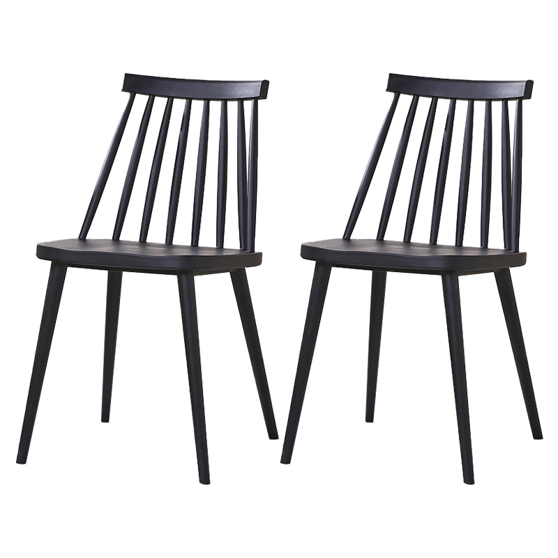 Modern Indoor-Outdoor Plastic Chair Matte Finish Slat Back Side Chair Sets Black 2 Piece Set Clearhalo ' kitchen&dining_furn' 'Dining Chairs' 'Dining Tables & Seating' 'dining_chair' 'furn' 'furn_dining_chair' 'Furniture' 'furniture_dining_chair' 'Kitchen & Dining Furniture' 'kitchen' 3541506