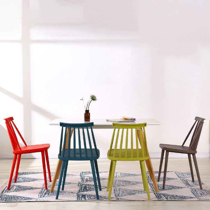 Modern Indoor-Outdoor Plastic Chair Matte Finish Slat Back Side Chair Sets Clearhalo ' kitchen&dining_furn' 'Dining Chairs' 'Dining Tables & Seating' 'dining_chair' 'furn' 'furn_dining_chair' 'Furniture' 'furniture_dining_chair' 'Kitchen & Dining Furniture' 'kitchen' 3541507