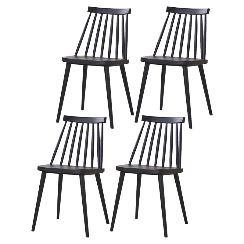 Modern Indoor-Outdoor Plastic Chair Matte Finish Slat Back Side Chair Sets Black 4 Piece Set Clearhalo ' kitchen&dining_furn' 'Dining Chairs' 'Dining Tables & Seating' 'dining_chair' 'furn' 'furn_dining_chair' 'Furniture' 'furniture_dining_chair' 'Kitchen & Dining Furniture' 'kitchen' 3541508