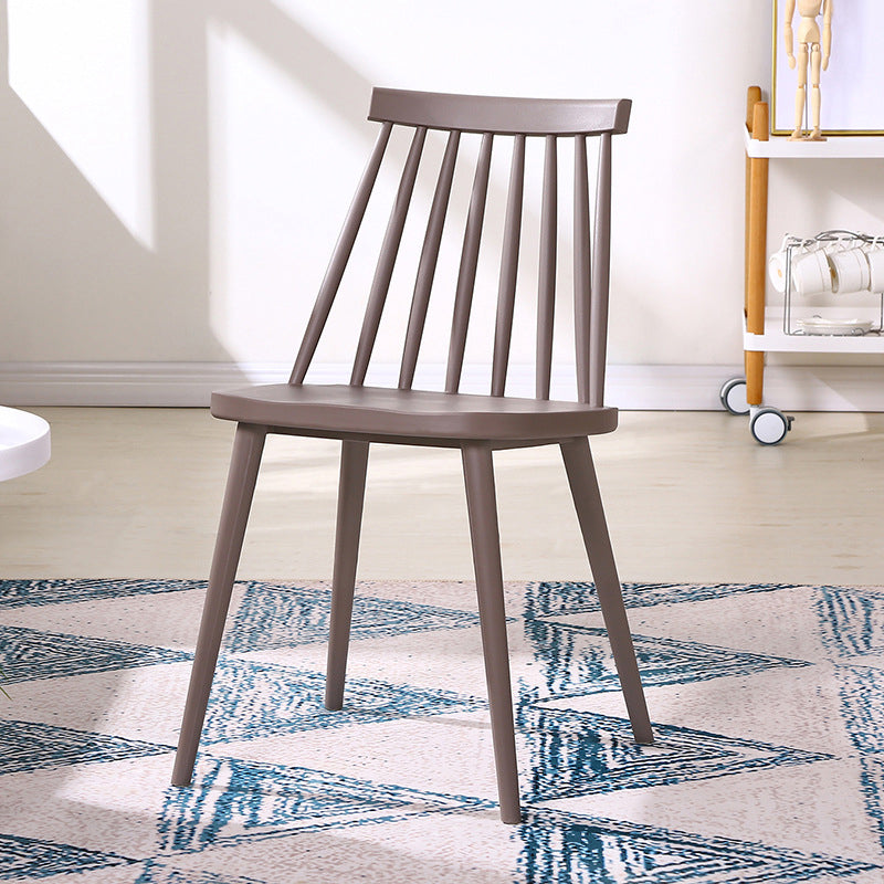 Modern Indoor-Outdoor Plastic Chair Matte Finish Slat Back Side Chair Sets Grey 1 Piece Clearhalo ' kitchen&dining_furn' 'Dining Chairs' 'Dining Tables & Seating' 'dining_chair' 'furn' 'furn_dining_chair' 'Furniture' 'furniture_dining_chair' 'Kitchen & Dining Furniture' 'kitchen' 3541511