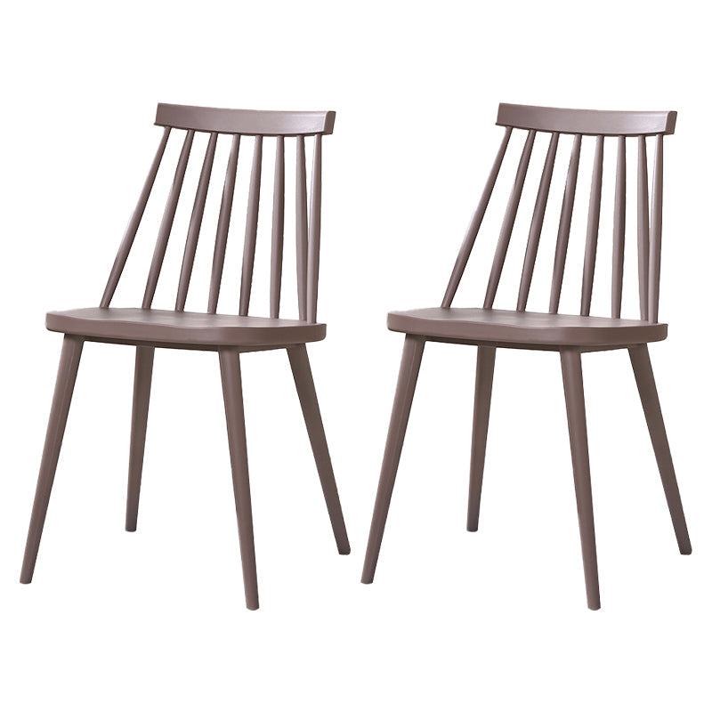 Modern Indoor-Outdoor Plastic Chair Matte Finish Slat Back Side Chair Sets Grey 2 Piece Set Clearhalo ' kitchen&dining_furn' 'Dining Chairs' 'Dining Tables & Seating' 'dining_chair' 'furn' 'furn_dining_chair' 'Furniture' 'furniture_dining_chair' 'Kitchen & Dining Furniture' 'kitchen' 3541512