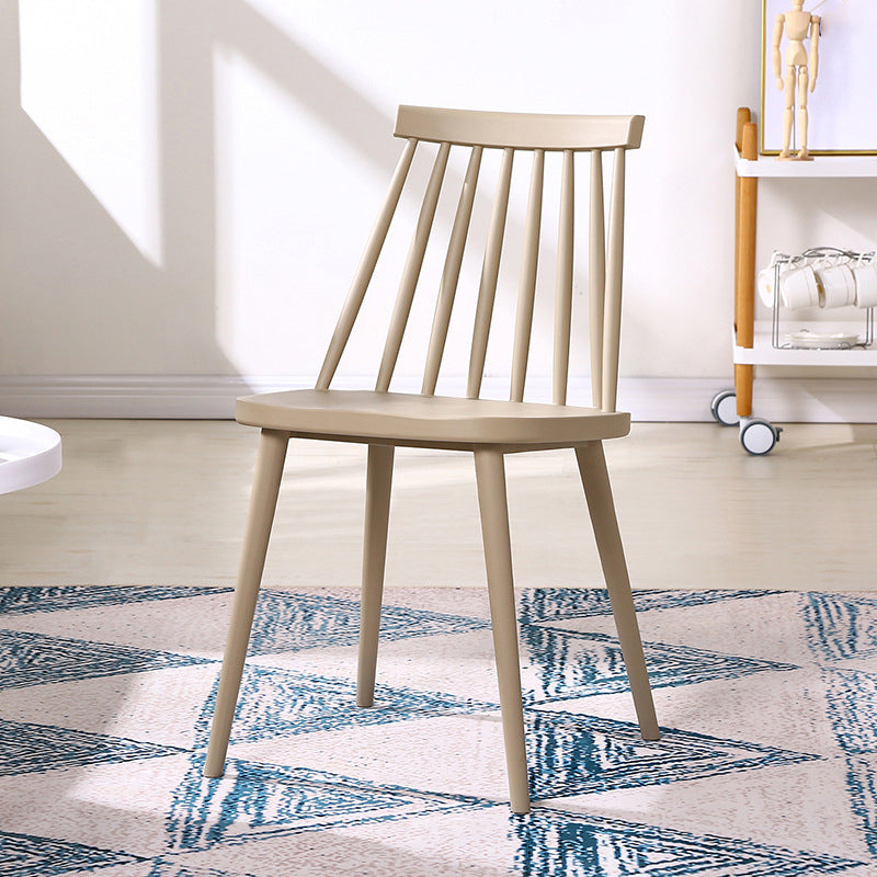 Modern Indoor-Outdoor Plastic Chair Matte Finish Slat Back Side Chair Sets Dark Gray 1 Piece Clearhalo ' kitchen&dining_furn' 'Dining Chairs' 'Dining Tables & Seating' 'dining_chair' 'furn' 'furn_dining_chair' 'Furniture' 'furniture_dining_chair' 'Kitchen & Dining Furniture' 'kitchen' 3541516