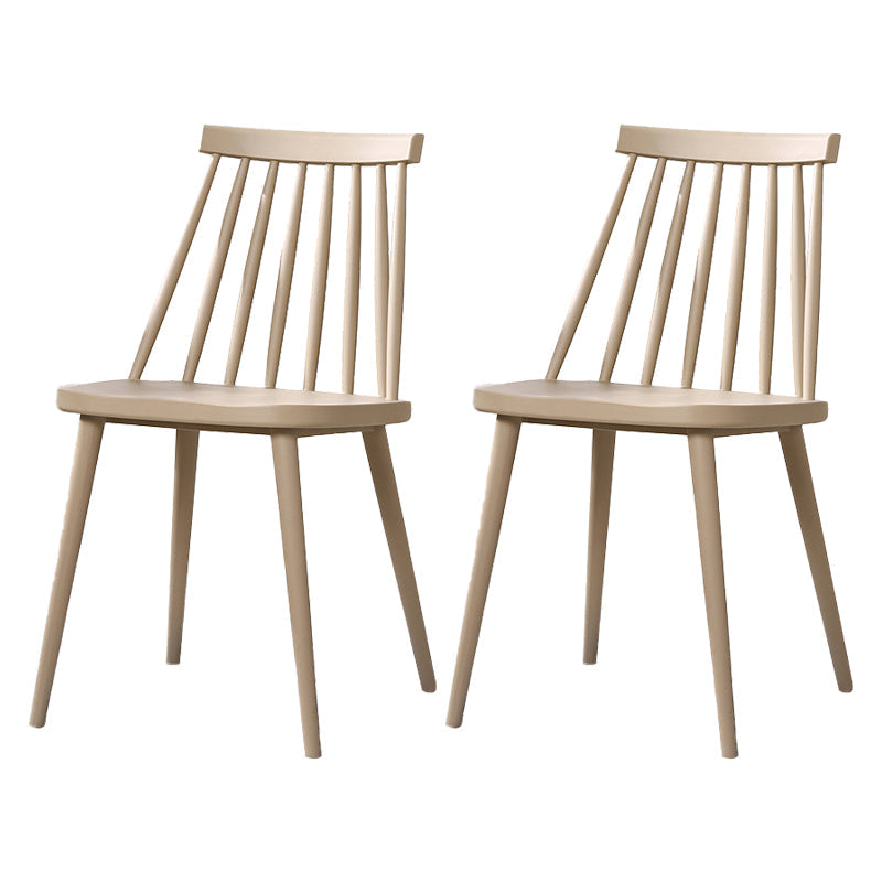 Modern Indoor-Outdoor Plastic Chair Matte Finish Slat Back Side Chair Sets Dark Gray 2 Piece Set Clearhalo ' kitchen&dining_furn' 'Dining Chairs' 'Dining Tables & Seating' 'dining_chair' 'furn' 'furn_dining_chair' 'Furniture' 'furniture_dining_chair' 'Kitchen & Dining Furniture' 'kitchen' 3541518
