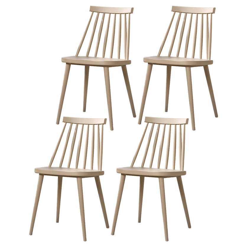 Modern Indoor-Outdoor Plastic Chair Matte Finish Slat Back Side Chair Sets Dark Gray 4 Piece Set Clearhalo ' kitchen&dining_furn' 'Dining Chairs' 'Dining Tables & Seating' 'dining_chair' 'furn' 'furn_dining_chair' 'Furniture' 'furniture_dining_chair' 'Kitchen & Dining Furniture' 'kitchen' 3541521