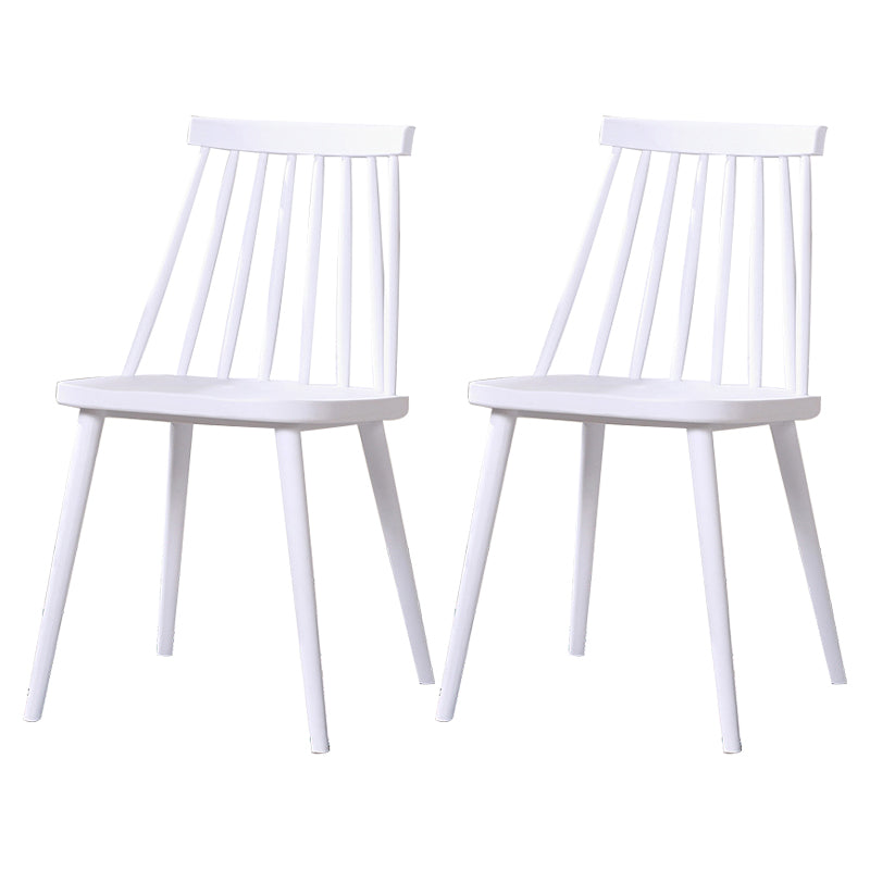 Modern Indoor-Outdoor Plastic Chair Matte Finish Slat Back Side Chair Sets White 2 Piece Set Clearhalo ' kitchen&dining_furn' 'Dining Chairs' 'Dining Tables & Seating' 'dining_chair' 'furn' 'furn_dining_chair' 'Furniture' 'furniture_dining_chair' 'Kitchen & Dining Furniture' 'kitchen' 3541525