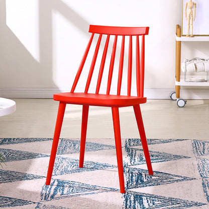 Modern Indoor-Outdoor Plastic Chair Matte Finish Slat Back Side Chair Sets Red 1 Piece Clearhalo ' kitchen&dining_furn' 'Dining Chairs' 'Dining Tables & Seating' 'dining_chair' 'furn' 'furn_dining_chair' 'Furniture' 'furniture_dining_chair' 'Kitchen & Dining Furniture' 'kitchen' 3541529