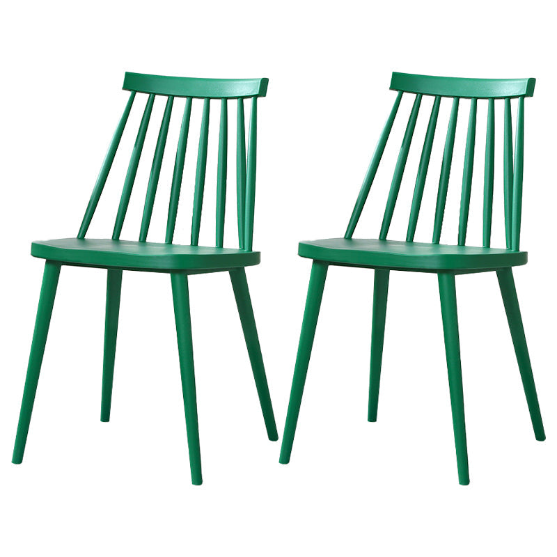 Modern Indoor-Outdoor Plastic Chair Matte Finish Slat Back Side Chair Sets Dark Green 2 Piece Set Clearhalo ' kitchen&dining_furn' 'Dining Chairs' 'Dining Tables & Seating' 'dining_chair' 'furn' 'furn_dining_chair' 'Furniture' 'furniture_dining_chair' 'Kitchen & Dining Furniture' 'kitchen' 3541533