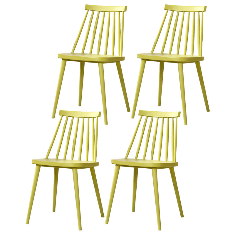 Modern Indoor-Outdoor Plastic Chair Matte Finish Slat Back Side Chair Sets Tan 4 Piece Set Clearhalo ' kitchen&dining_furn' 'Dining Chairs' 'Dining Tables & Seating' 'dining_chair' 'furn' 'furn_dining_chair' 'Furniture' 'furniture_dining_chair' 'Kitchen & Dining Furniture' 'kitchen' 3541536