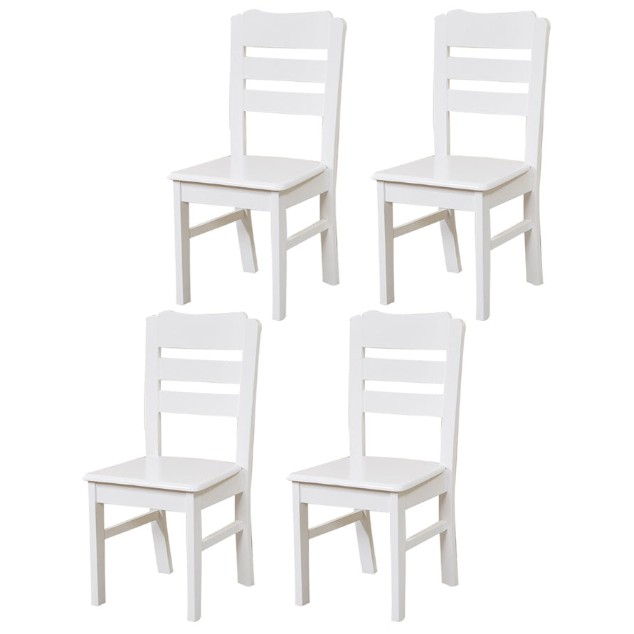Traditional Dining Room Chair Wood Dining Side Chair with 4 Legs for Home Use White Ladder Back 4 Piece Set Clearhalo ' kitchen&dining_furn' 'Dining Chairs' 'Dining Tables & Seating' 'dining_chair' 'furn' 'furn_dining_chair' 'Furniture' 'furniture_dining_chair' 'Kitchen & Dining Furniture' 'kitchen' 3541551